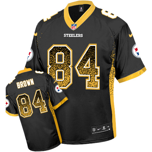 Nike Steelers #84 Antonio Brown Black Team Color Men's Stitched NFL Elite Drift Fashion Jersey